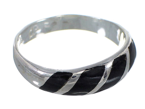 Jet Sterling Silver Silver Southwest Jewelry Ring Size 6-3/4 VX59939